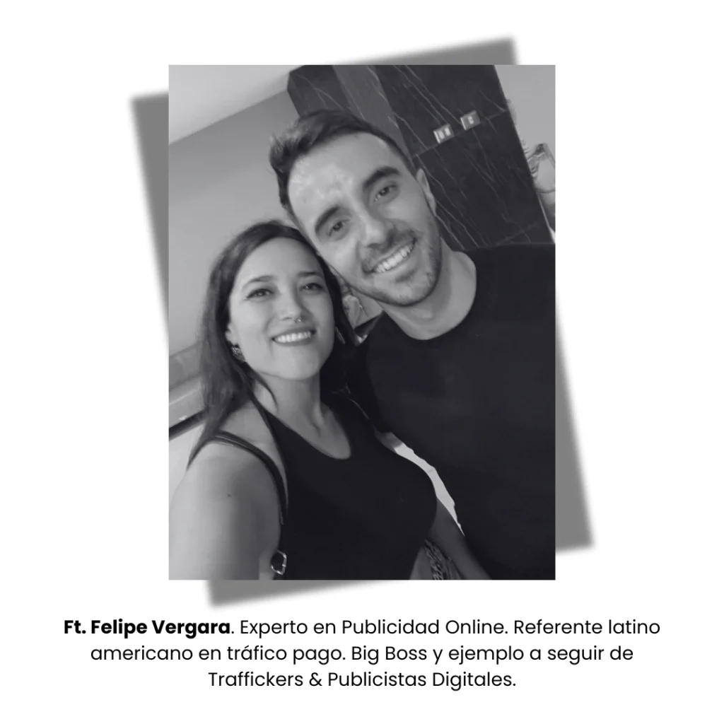 Imagen selfie de Catalina Rivera junto a Felipe Vergara, expertos en marketing digital y publicidad online, referentes en el sector